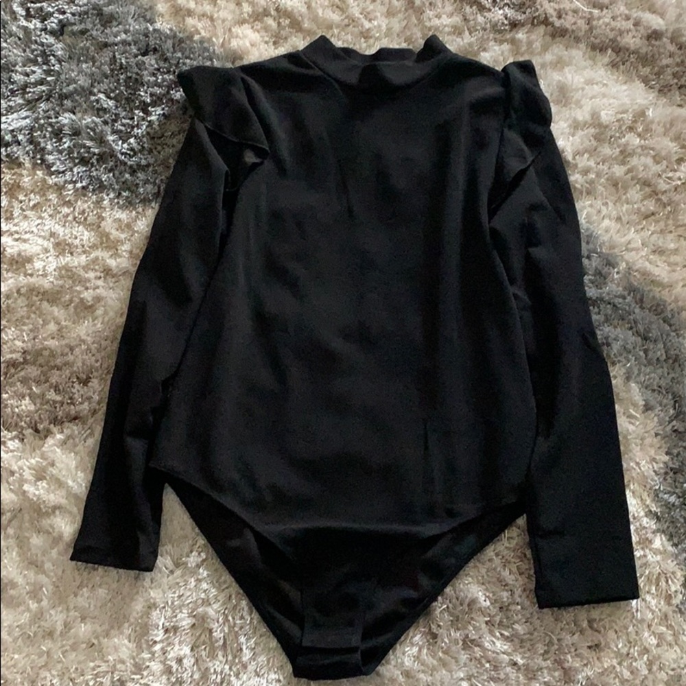 SHEIN 1XL Black Bodysuit EUC